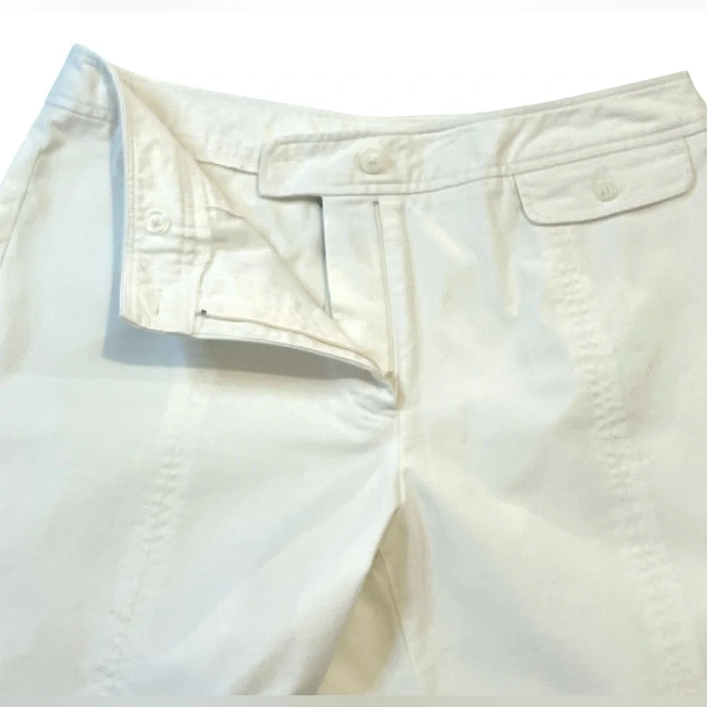 Rafaella Capris Comfortable Fit Stretch Fabric, Faux Pockets Color White Size 12